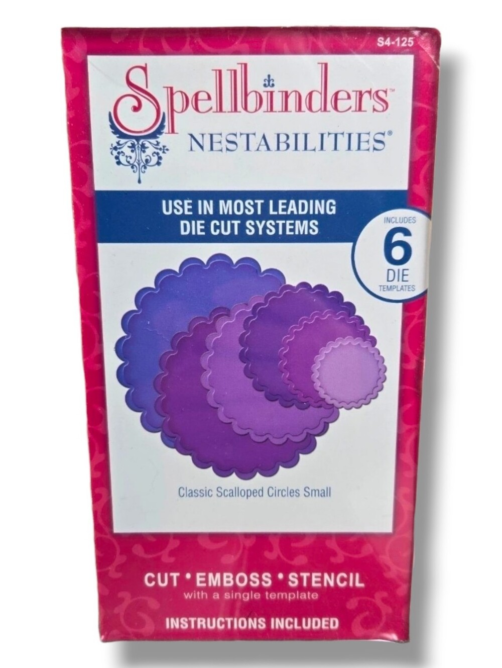 Spellbinders Nestabilities Classic Scalloped Circles Small S4-125 Six Die Set